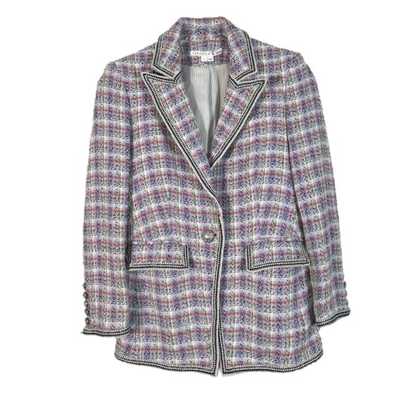 Veronica Beard Etney Dickey Plaid Tweed Blazer Jacket Size 4